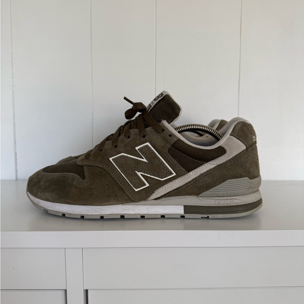 New Balance Olive and Gray Sneakers